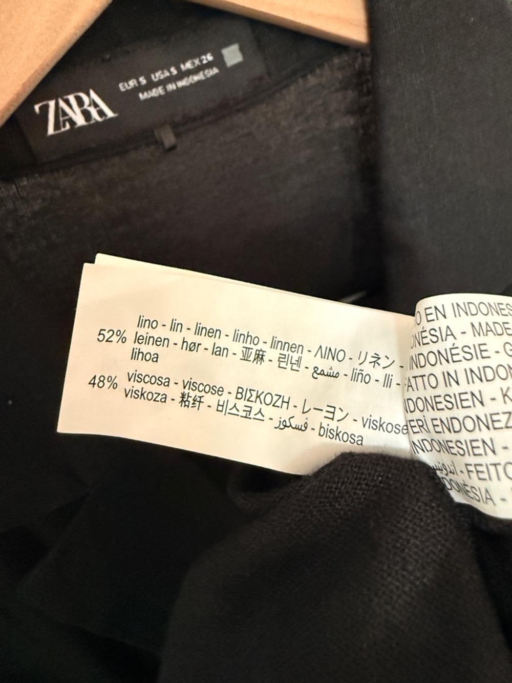 Zara Black Button-Front Belted Linen Maxi Dress with Gold Buttons - Size S - Picture 13 of 14
